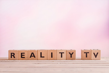 Image showing Reality TV sign made of wood