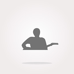 Image showing vector guitarist web icon button isolated on white. Web Icon Art. Graphic Icon Drawing