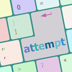 Image showing Keyboard with enter button, attempt word on it vector illustration