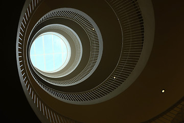 Image showing bottom view of a spiral staircase