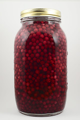 Image showing jar with soaked cranberries