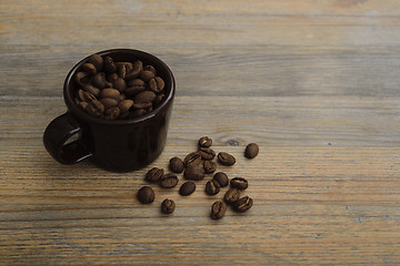 Image showing cup and coffee beans