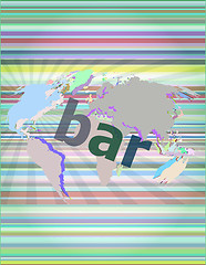 Image showing bar, hi-tech background, digital business touch screen vector illustration