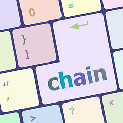 Image showing chain button on computer pc keyboard key vector illustration