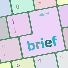 Image showing Brief text button on keyboard with soft focus vector illustration