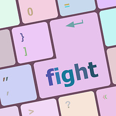 Image showing fight button on computer pc keyboard key vector illustration