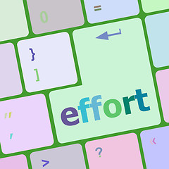 Image showing effort word on keyboard key, notebook computer button vector illustration