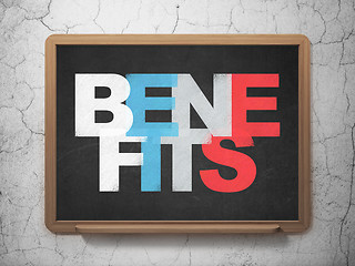 Image showing Business concept: Benefits on School board background