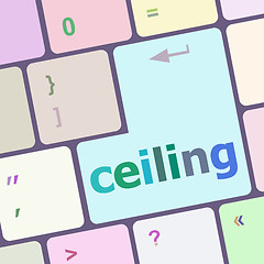 Image showing ceiling word on computer pc keyboard key vector illustration