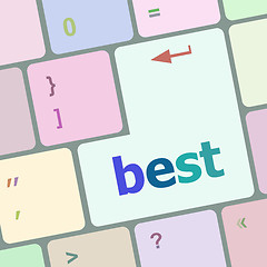 Image showing Best button on keyboard with soft focus vector illustration