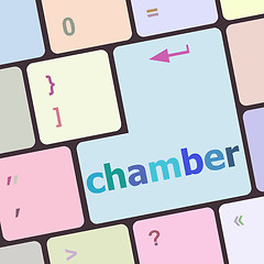 Image showing chamber button on computer pc keyboard key vector illustration