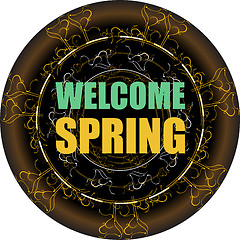 Image showing Welcome Spring Holiday Card. Welcome Spring Vector. Love background. Spring Holiday Graphic. Welcome Spring Art. Spring Holiday Drawing