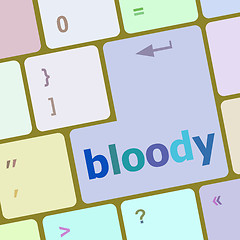 Image showing bloody button on computer pc keyboard key vector illustration
