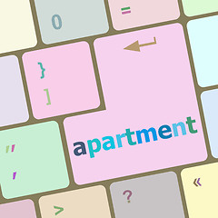 Image showing computer keyboard with apartment button vector illustration