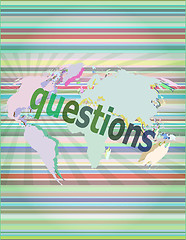 Image showing Education concept: words Questions on digital background vector illustration