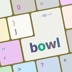 Image showing bowl word on computer pc keyboard key vector illustration