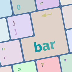 Image showing bar word on keyboard key, notebook computer vector illustration