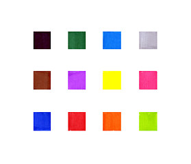 Image showing Set of abstract colorful square textures on white