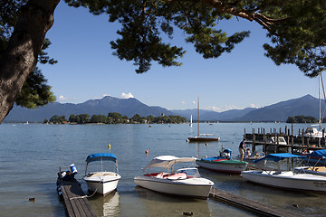 Image showing Mountain view at lake Chiemsee, Bavaria