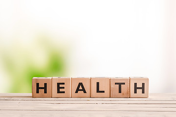 Image showing Health sign on a natural desk