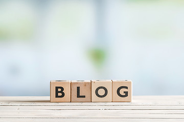 Image showing Blog sign on a wooden table