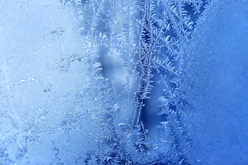 Image showing Natural ice pattern on winter glass