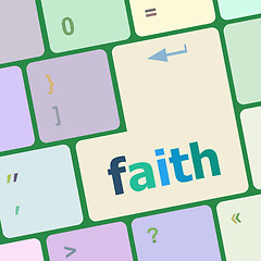 Image showing faith button on computer pc keyboard key vector illustration