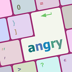 Image showing Keyboard with white Enter button, angry word on it vector illustration