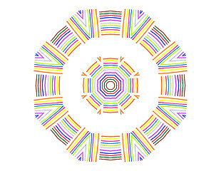 Image showing Abstract concentric shape from color lines