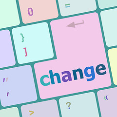 Image showing change button on computer pc keyboard key vector illustration