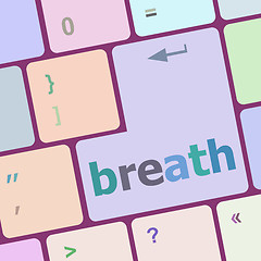Image showing Button with breath on Computer Keyboard. Business Concept vector illustration