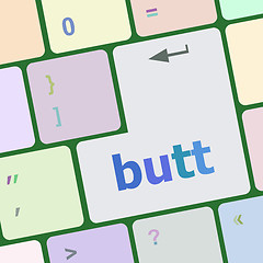 Image showing butt button on computer pc keyboard key vector illustration
