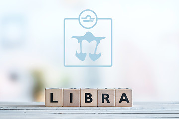 Image showing Libra star sign on a table