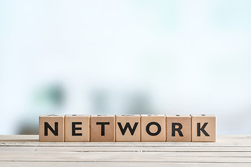 Image showing Network sign on a wooden desk