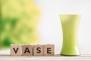 Image showing Wooden sign with the word vase