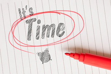 Image showing It\'s time note on linear paper