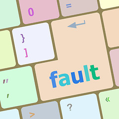 Image showing fault button on computer pc keyboard key vector illustration
