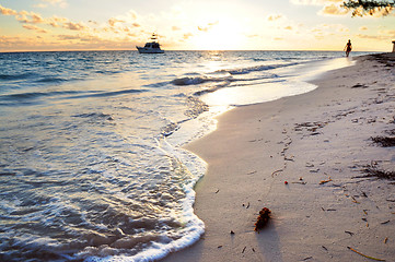 Image showing Tropical beach at sunrise