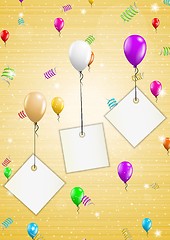 Image showing background with balloons and confetti