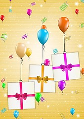 Image showing birthday card with balloons and gift
