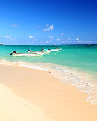 Image showing Fishing boats in Caribbean sea