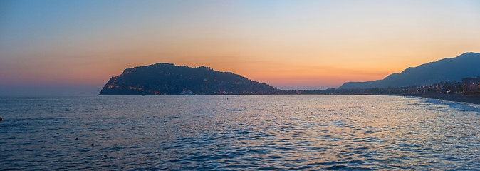 Image showing Evening at Alanya coast