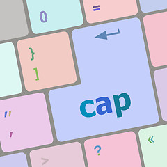 Image showing cap key on computer keyboard button vector illustration