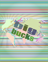 Image showing big bucks words on digital touch screen vector illustration