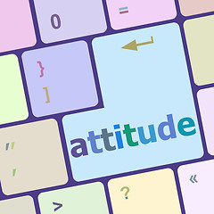 Image showing Keyboard with enter button, attitude word on it vector illustration