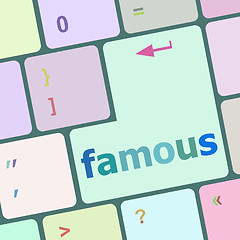 Image showing famous button on computer pc keyboard key vector illustration