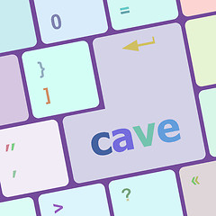 Image showing cave key on computer keyboard button vector illustration