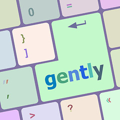 Image showing vector gently word on computer pc keyboard key vector illustration
