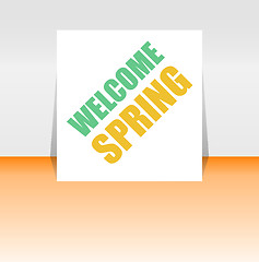 Image showing Welcome Spring Holiday Card. Welcome Spring Vector. Welcome Spring background. Spring Holiday Graphic. Welcome Spring Art. Spring Holiday Drawing