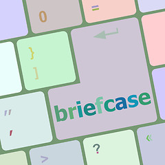 Image showing Briefcase text button on keyboard with soft focus vector illustration